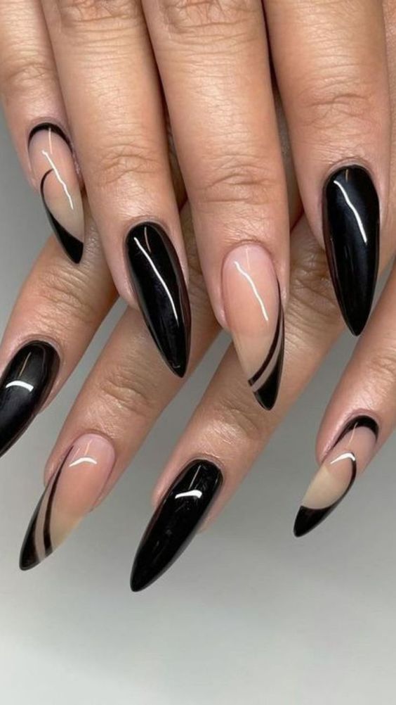 Black Nails with twists